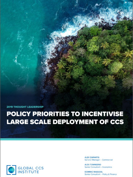 Policy priorities to incentivise large scale deployment of CCS